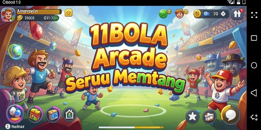 Tangkapan layar utama 11BOLA menampilkan aksi gameplay Arcade yang seru.