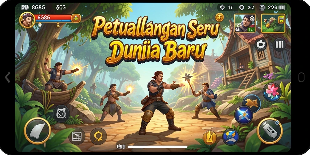 Tampilan gameplay mendebarkan dalam petualangan 8G8G.