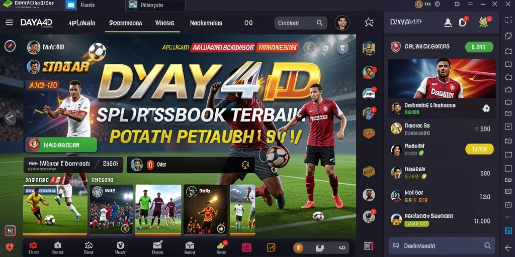 Tangkapan layar utama DAYA4D menunjukkan berbagai pilihan taruhan olahraga.