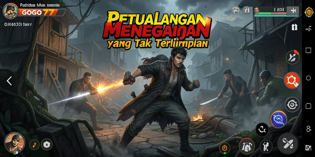 Tampilan gameplay GOGO77 menampilkan aksi petualangan yang mendebarkan.