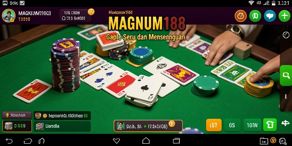 Gameplay seru Gaple di aplikasi MAGNUM188.