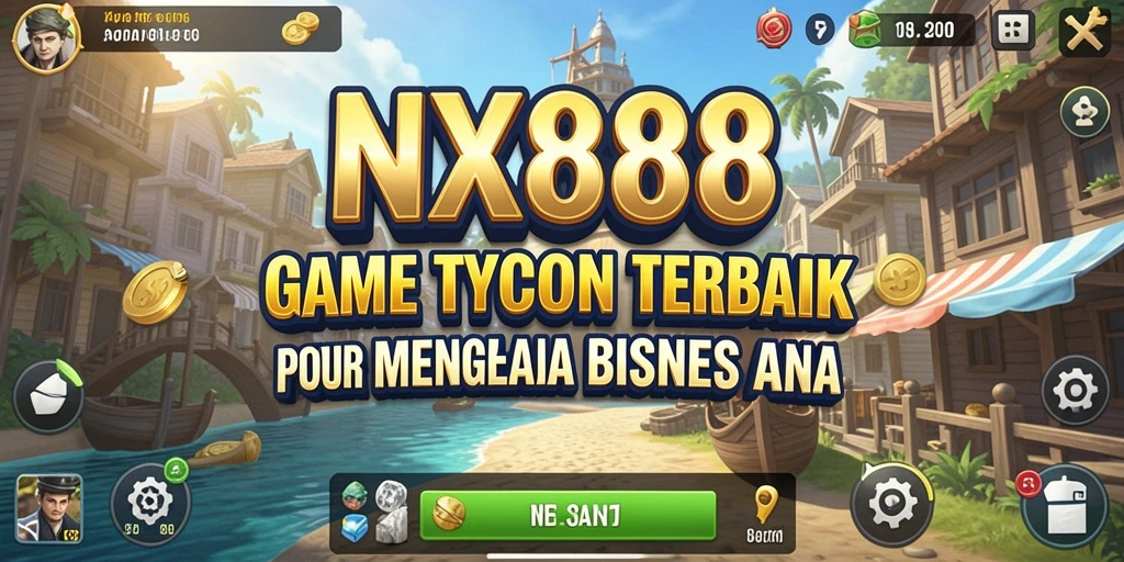 Menampilkan gameplay interaktif dan strategi membangun bisnis.