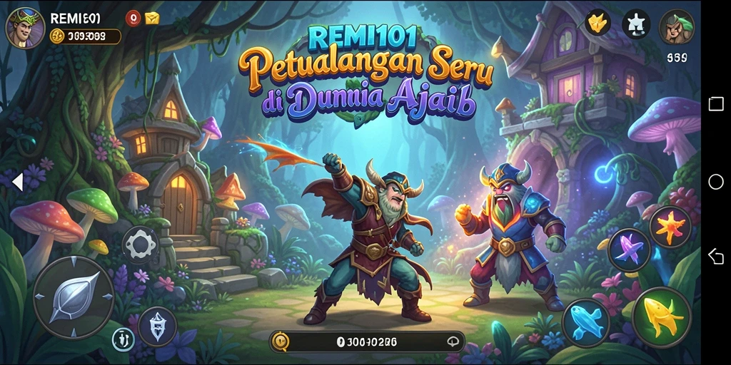 Tangkapan layar utama REMI101 menampilkan karakter dalam aksi di dunia petualangan.