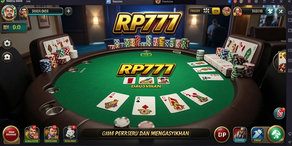 Gameplay Poker seru di aplikasi RP777 yang menarik.
