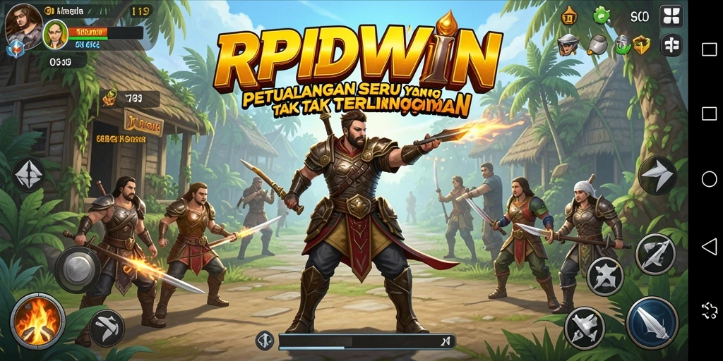Tampilan gameplay menakjubkan dari RPIDWIN di dunia petualangan.